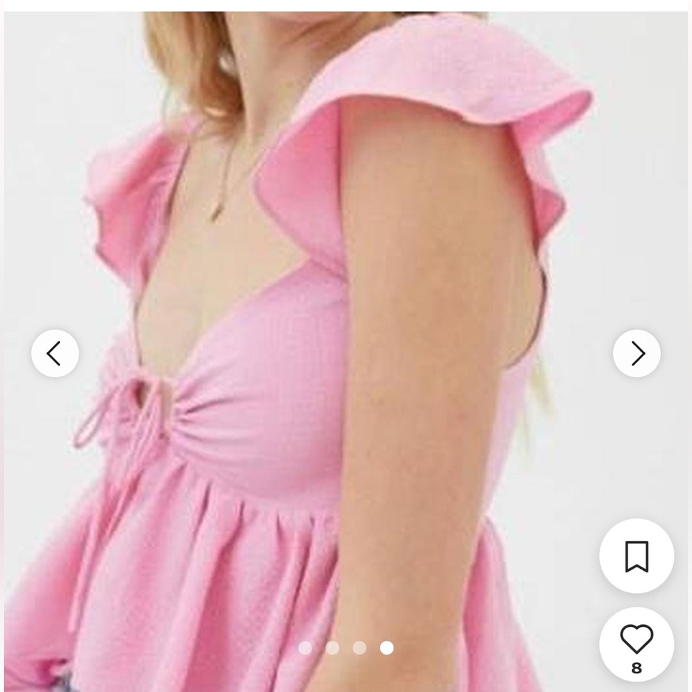 Urban Outfitters Sierra Keyhole Flutter Sleeve Top